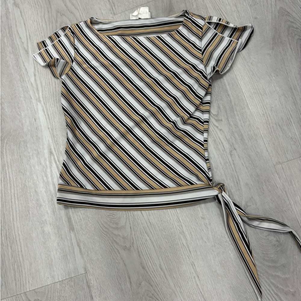 Tan Blouse perfect for a night out on the town